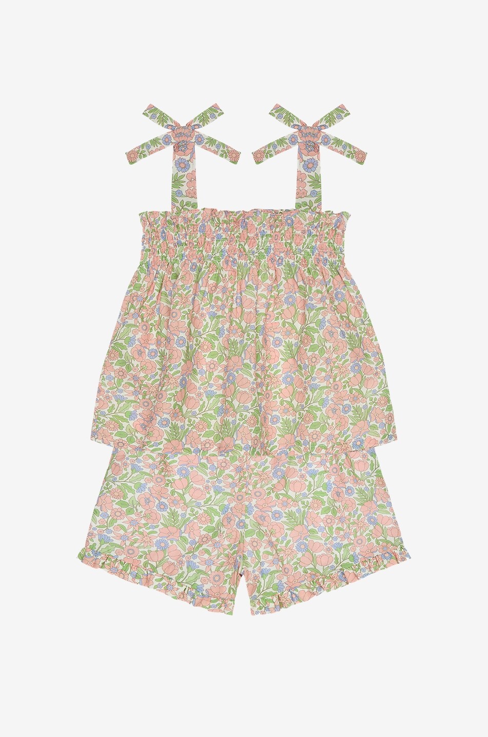 Ensemble fille short et top à bretelles en coton fleuri Felicity