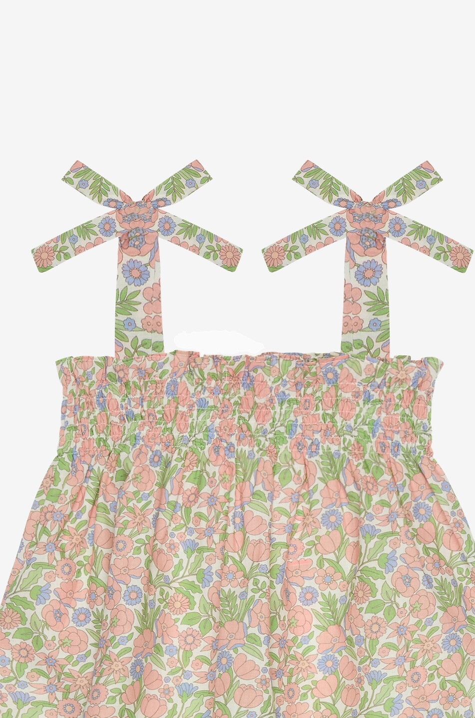 LA COQUETA Ensemble fille short et top à bretelles en coton fleuri Felicity Fille Beige Foncé 3