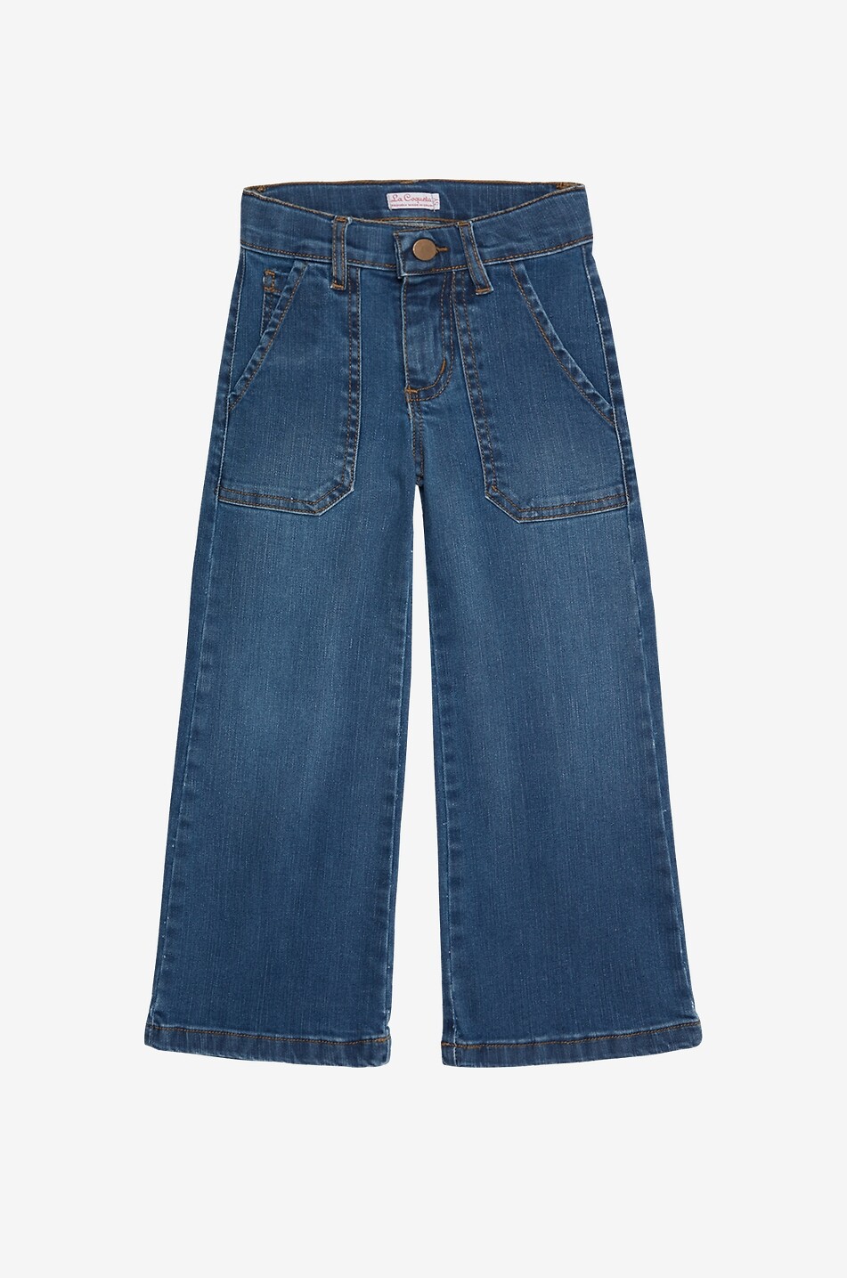 LA COQUETA Enola denim wide-leg jeans for girls Girl BLUE 1