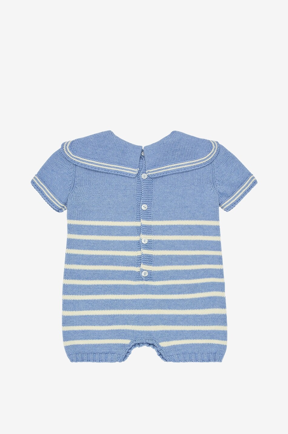 LA COQUETA Adrin striped cotton knit baby playsuit Baby BLUE 2