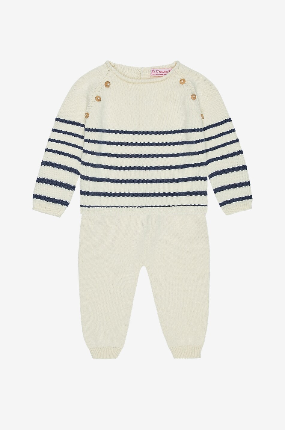 Monda striped cotton knit baby jogging set