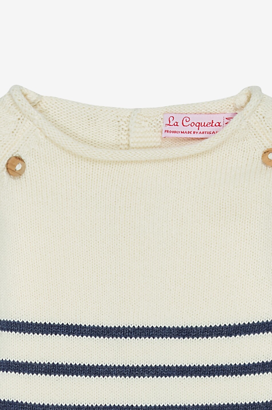 LA COQUETA Monda striped cotton knit baby jogging set Baby EGGSHELL 3