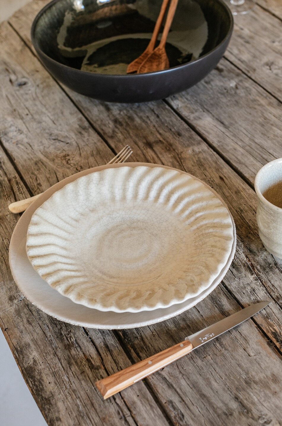 JARS Dashi Quartz L stoneware soup plate Home WHITE 3