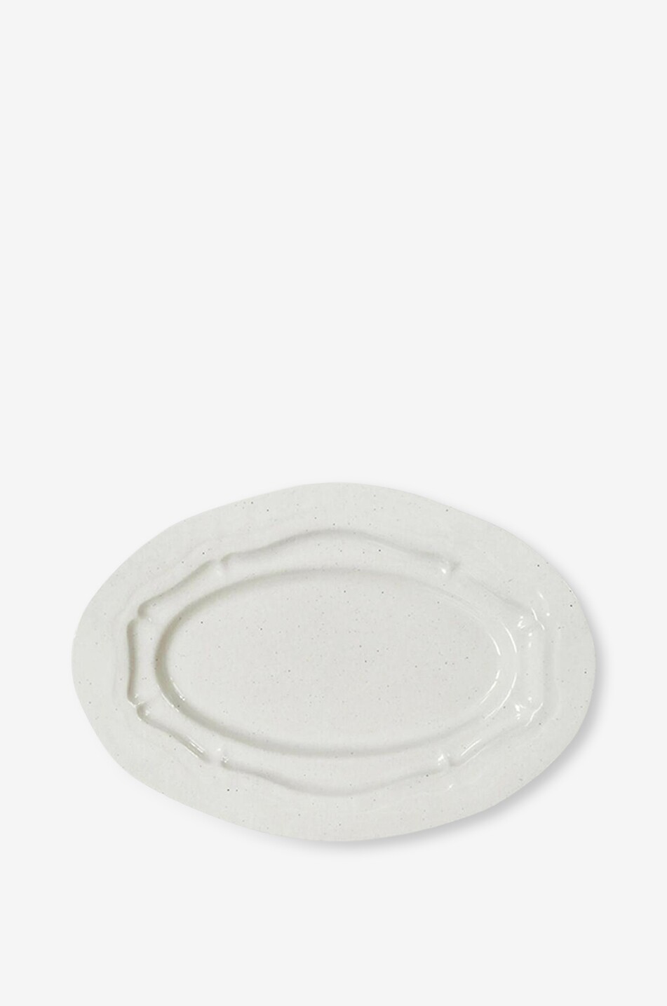 JARS Plat ovale en céramique Refectoire Sable Mat M Maison BLANC 2