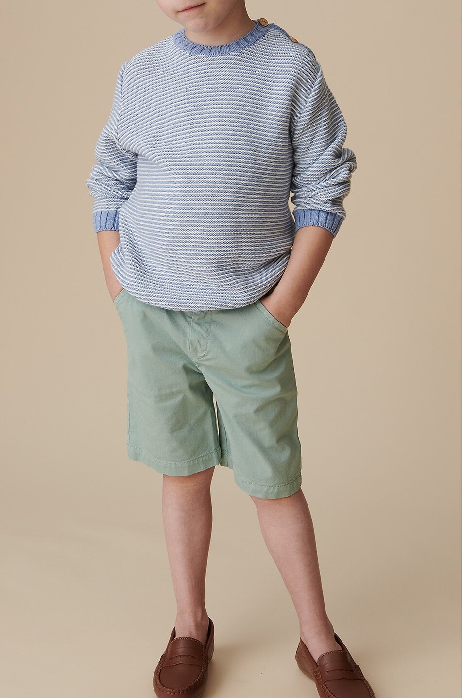 LA COQUETA Short en gabardine de coton garçon Bocusi Garçon VERT CLAIR 3