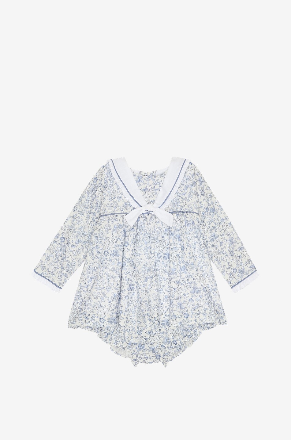 LA COQUETA Aranda floral cotton baby girl's empire dress and bloomers Baby BLUE 1