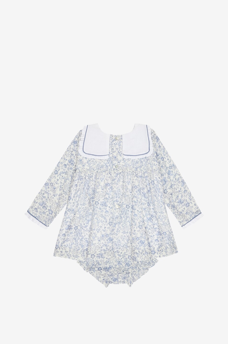 LA COQUETA Aranda floral cotton baby girl's empire dress and bloomers Baby BLUE 2