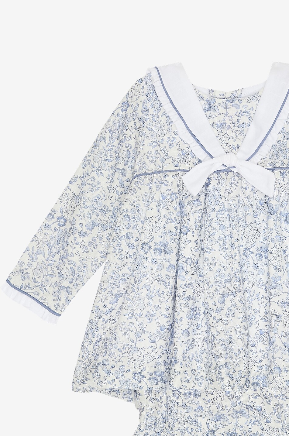 LA COQUETA Aranda floral cotton baby girl's empire dress and bloomers Baby BLUE 3
