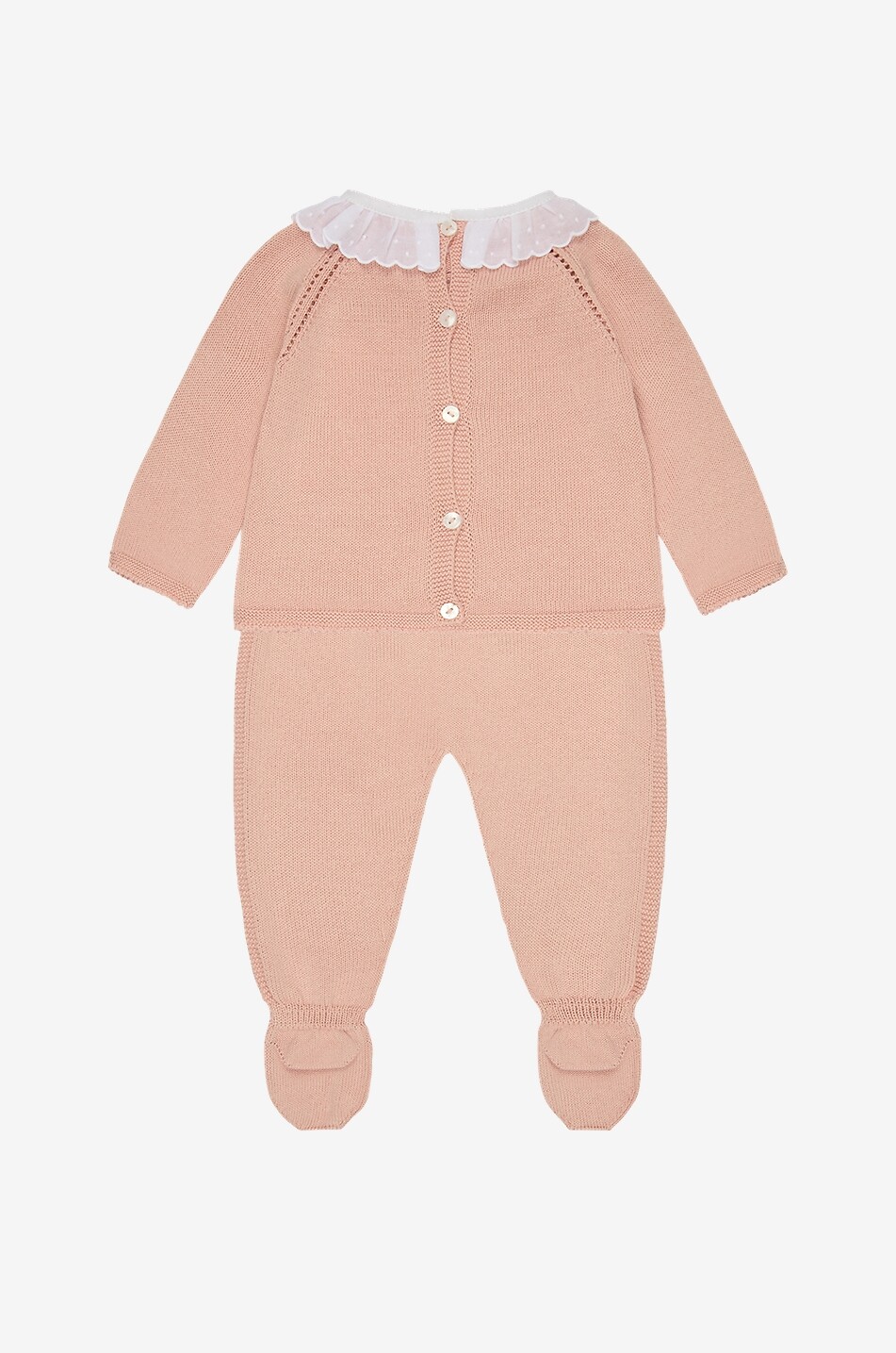 LA COQUETA Liliela baby knit trousers and jumper set Baby PINK 2