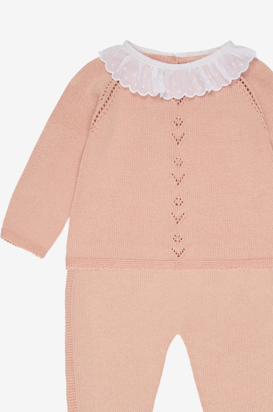 LA COQUETA Liliela baby knit trousers and jumper set Baby PINK 3