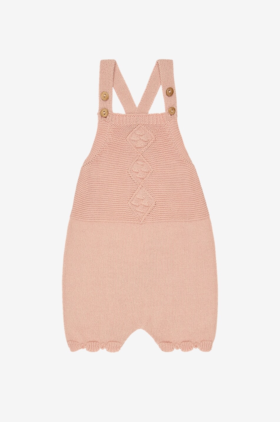 LA COQUETA Macaria cotton knit baby short dungarees Baby PINK 1