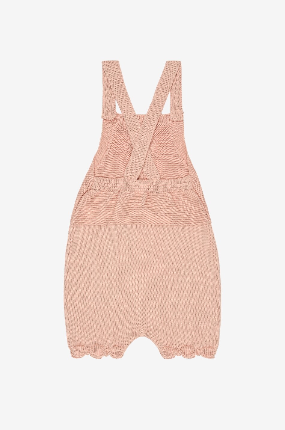 LA COQUETA Macaria cotton knit baby short dungarees Baby PINK 2