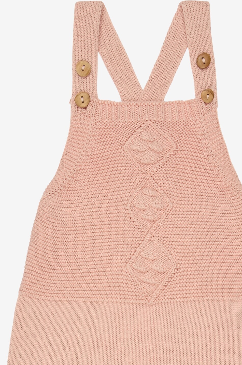 LA COQUETA Macaria cotton knit baby short dungarees Baby PINK 3