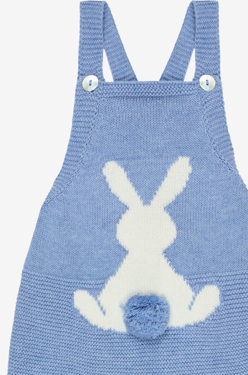 LA COQUETA Crispa cotton knit bunny motif baby dungarees Baby BLUE 3