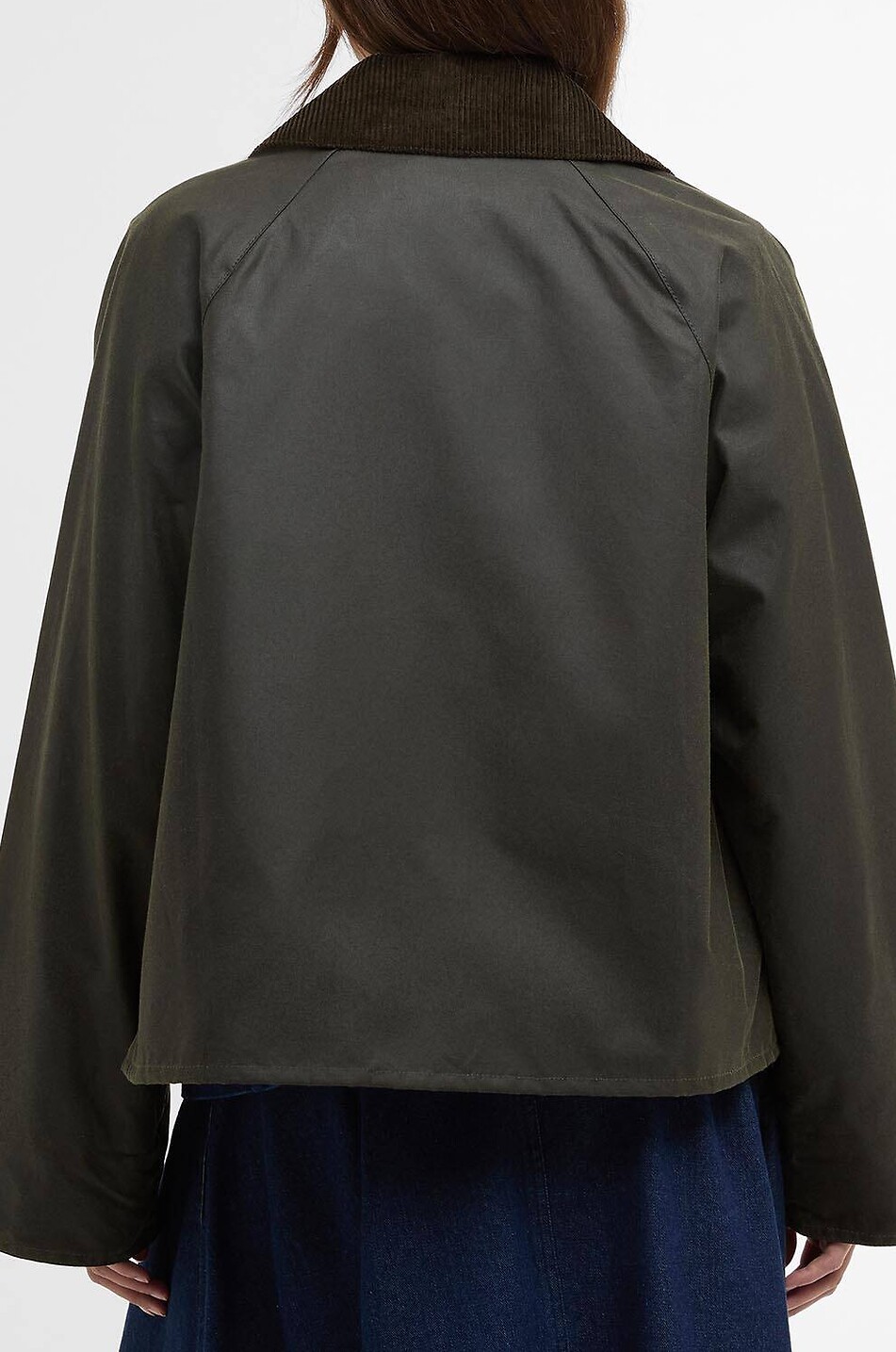 BARBOUR Kearton waxed cotton A-line lightweight jacket Women DARK GREEN 3