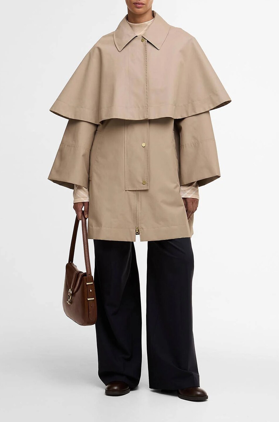 BARBOUR Fia showerproof jacket with removable cape Women BEIGE 2