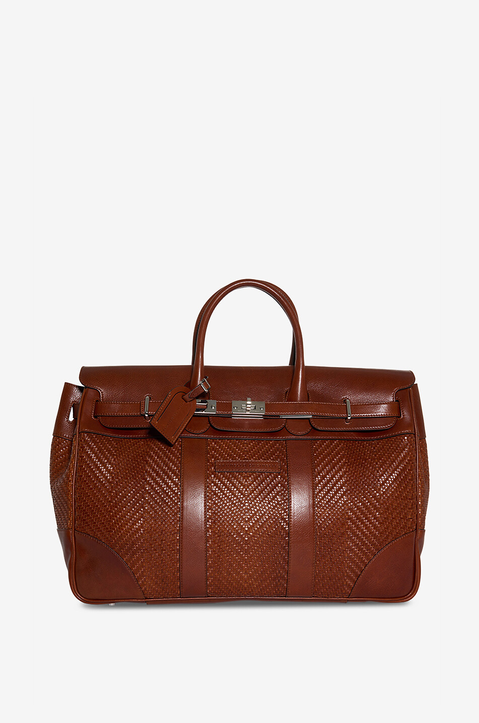 Sac de voyage tressé en cuir lisse Country