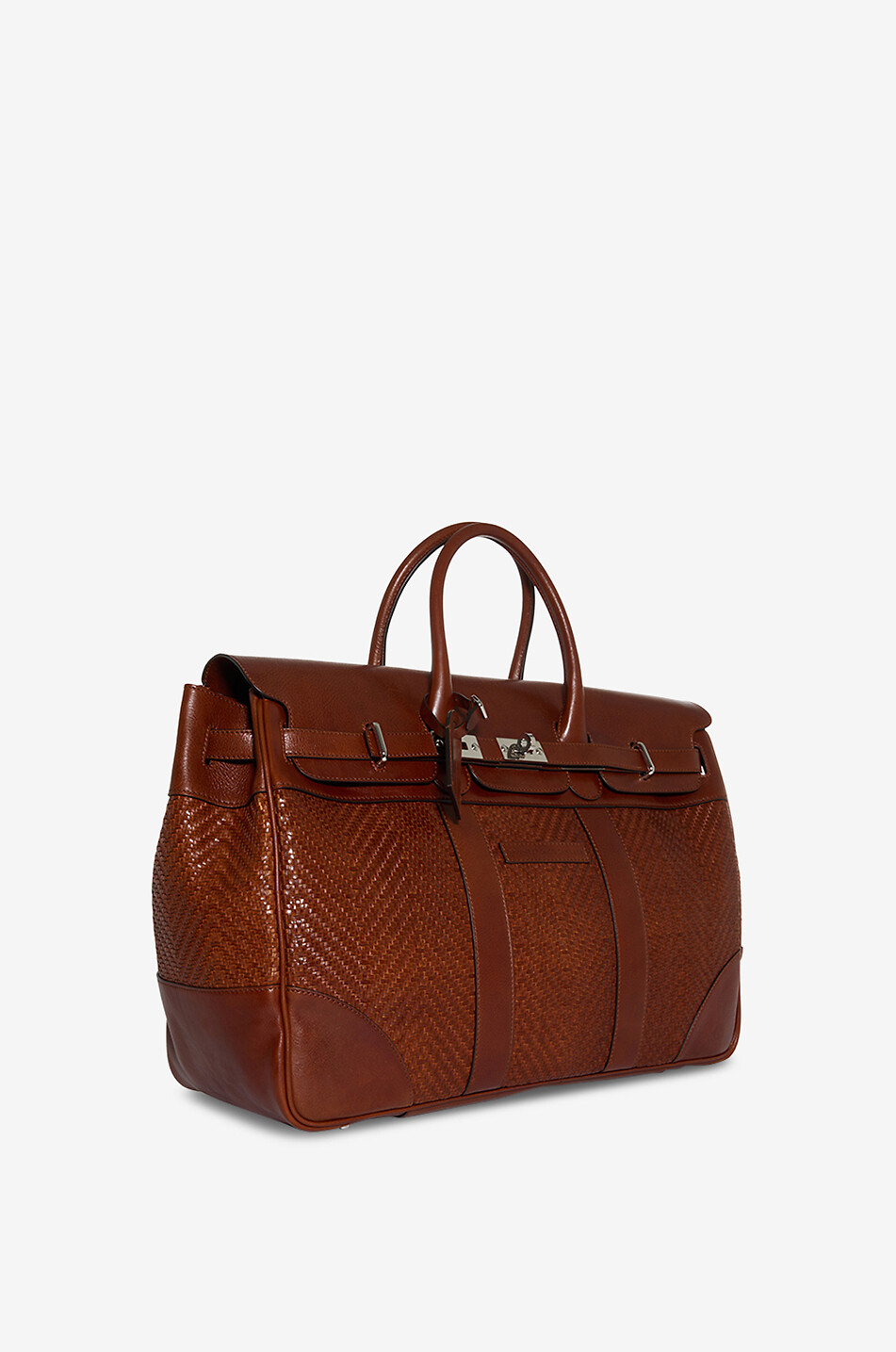 BRUNELLO CUCINELLI Sac de voyage tressé en cuir lisse Country Homme MARRON 2