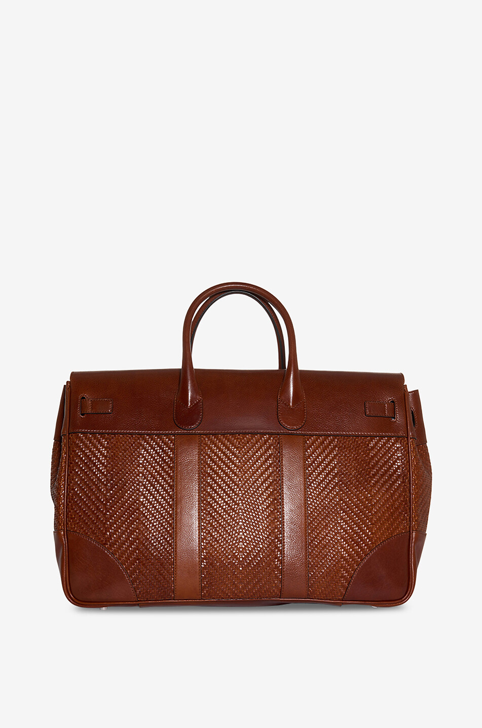 BRUNELLO CUCINELLI Sac de voyage tressé en cuir lisse Country Homme MARRON 3