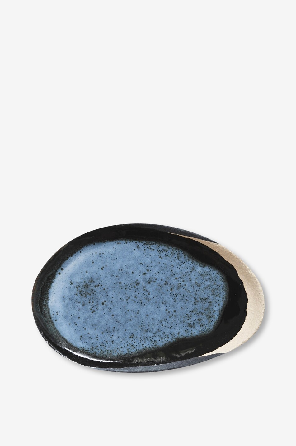 JARS Ovale Servierplatte aus Keramik Wabi L Awa Haus BLAU 2