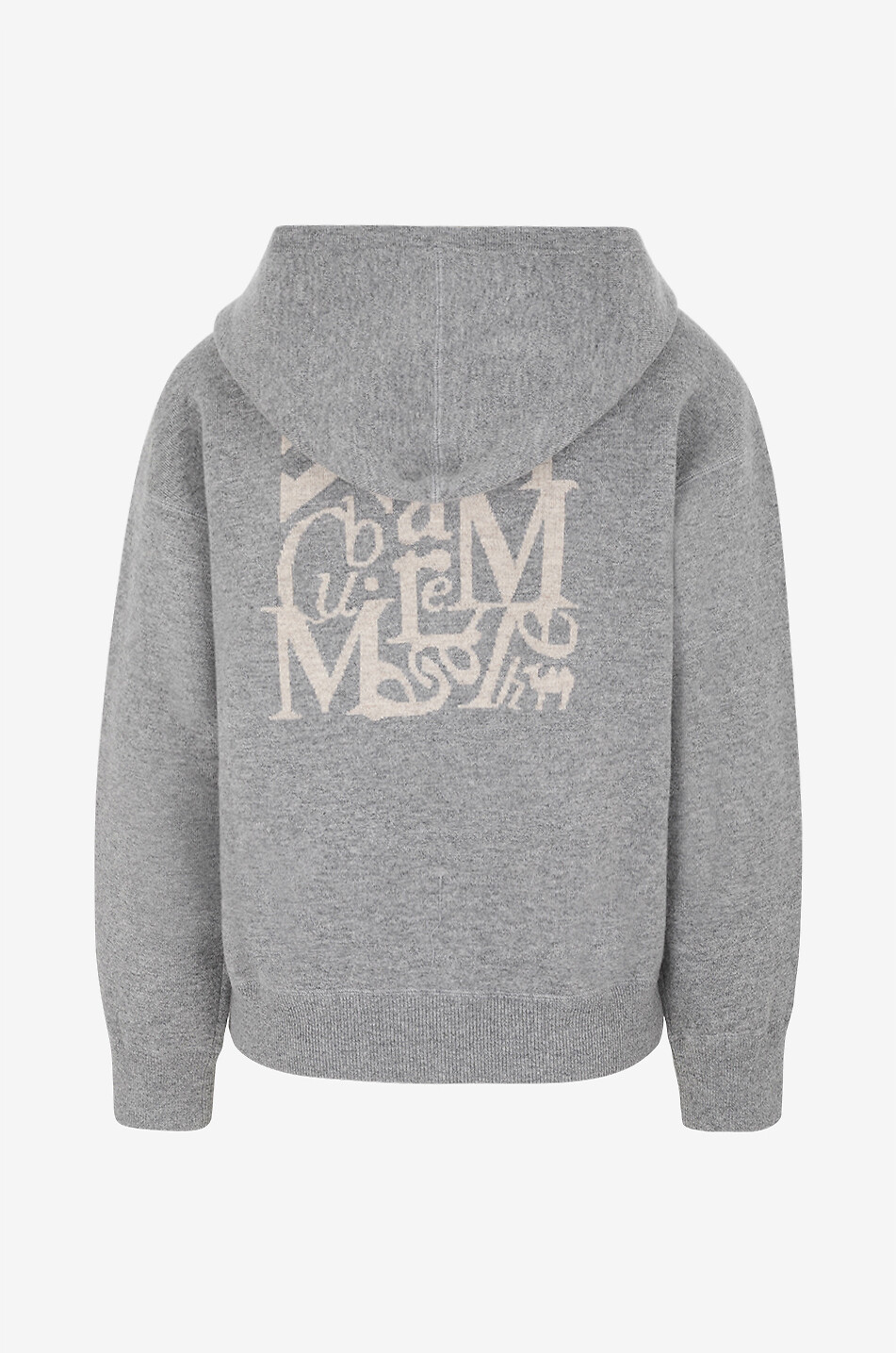 'S MAX MARA Cardigan jacquard à capuche en laine et cachemire Quiete Femme GRIS MOYEN 3