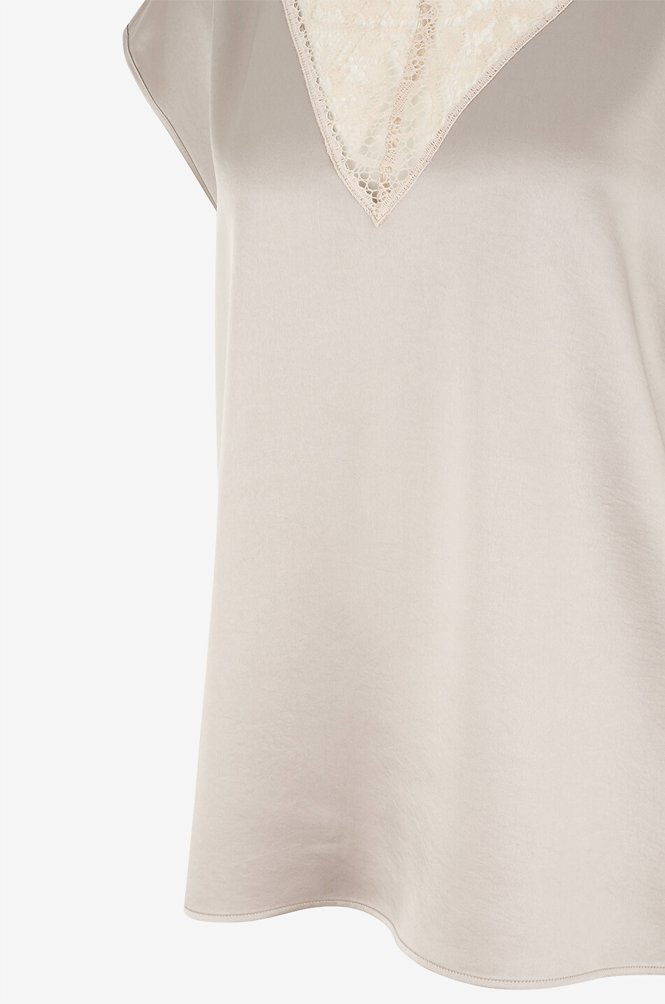 WEEKEND MAX MARA Top mit V-Ausschnitt aus Satin mit Spitze Staffa Damen BEIGE 6