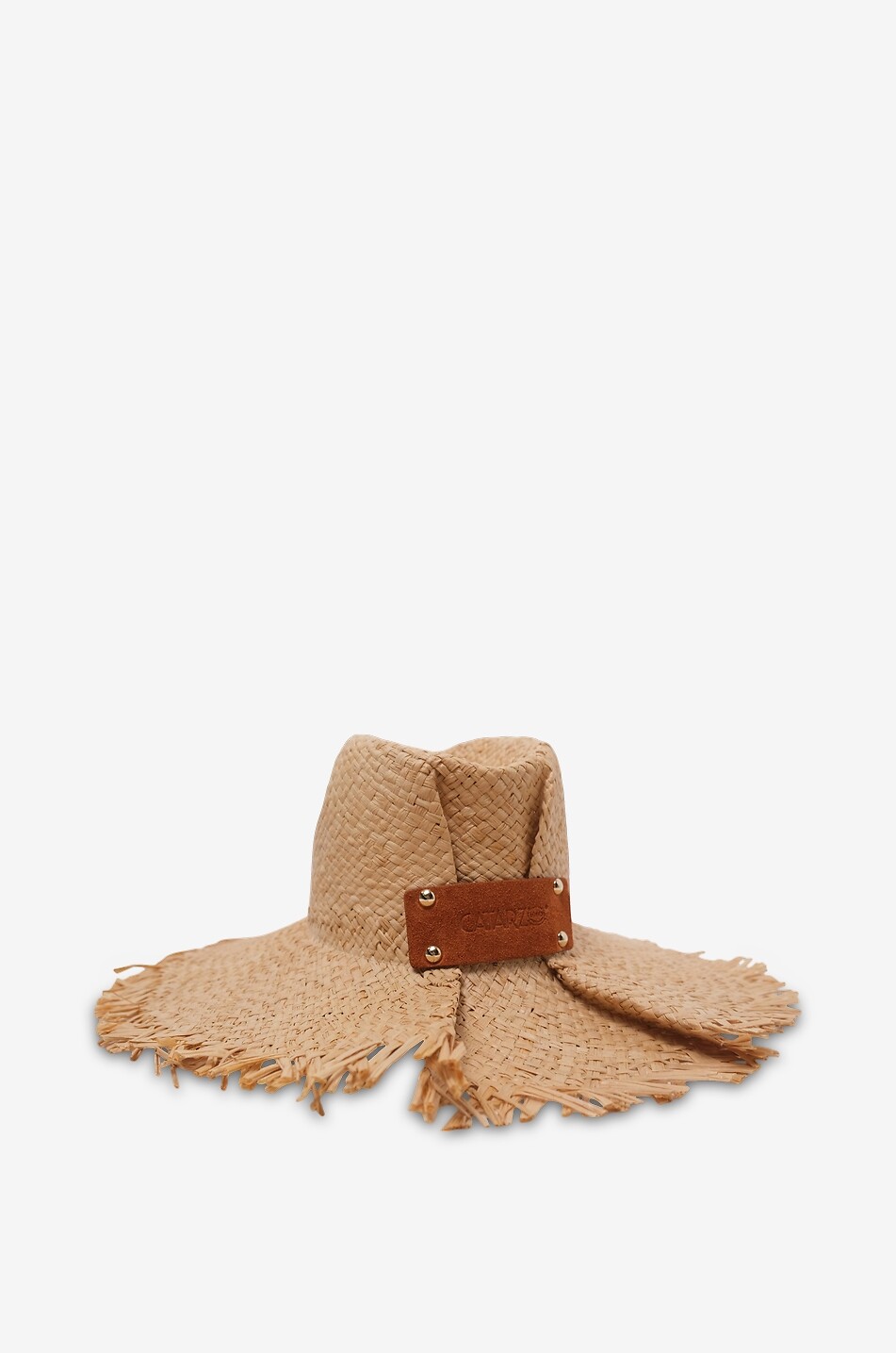 Antanarivo frayed gathered raffia fedora hat