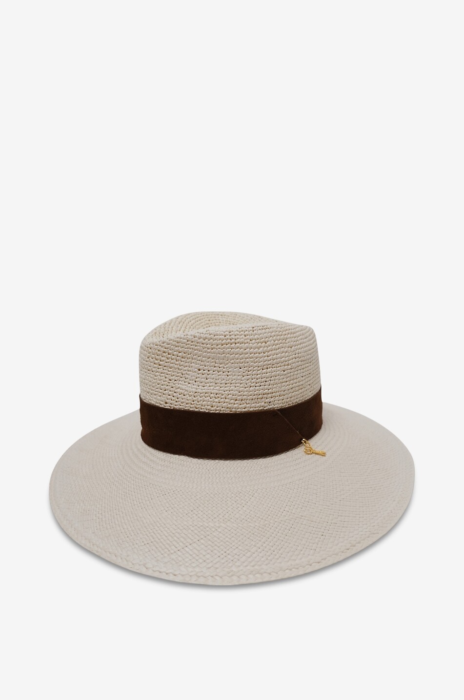 Chapeau fedora en raphia à ruban Algeri