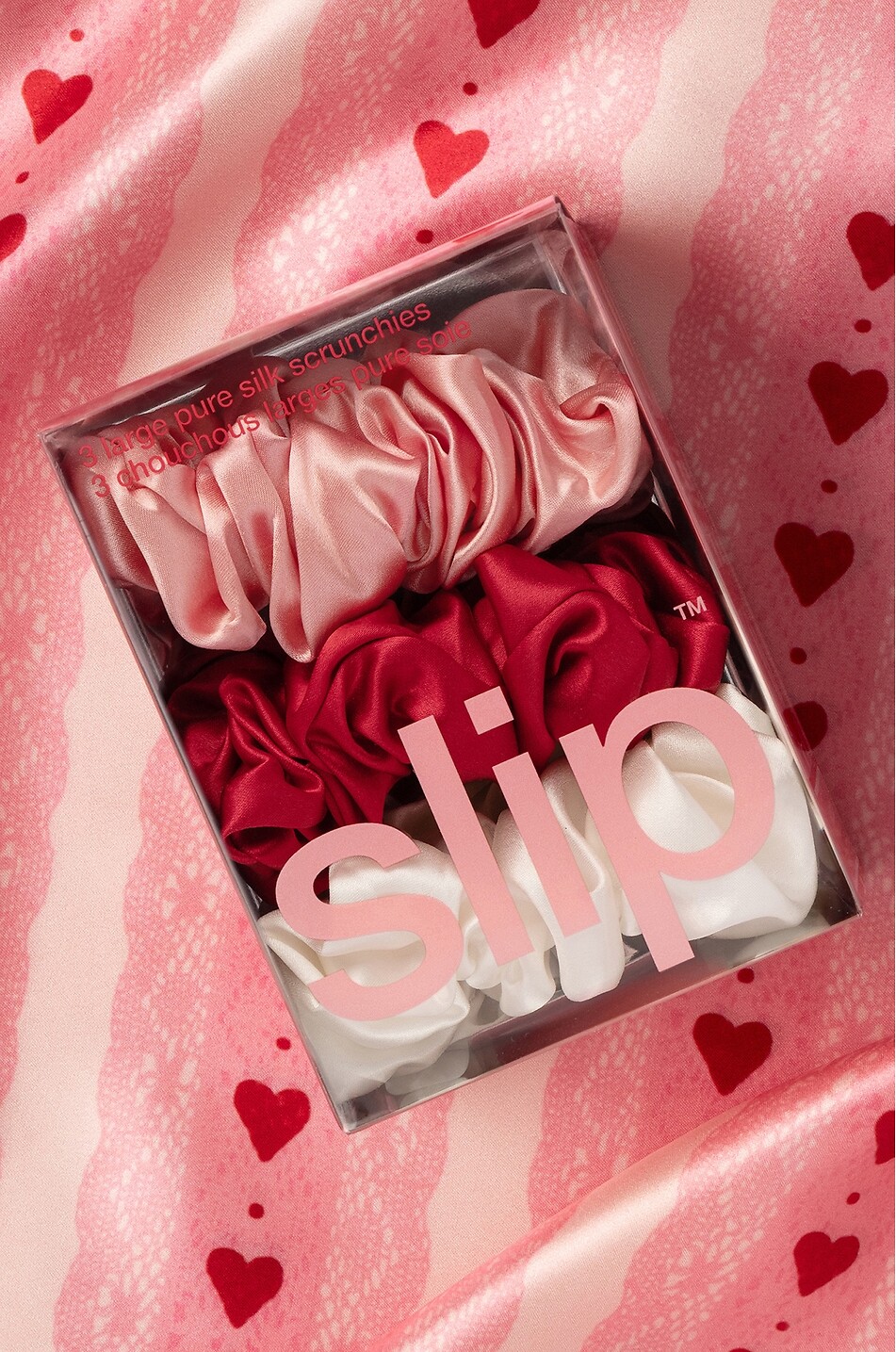 SLIP Rosy Large set of 3 silk scrunchies Unisex Colourless 4