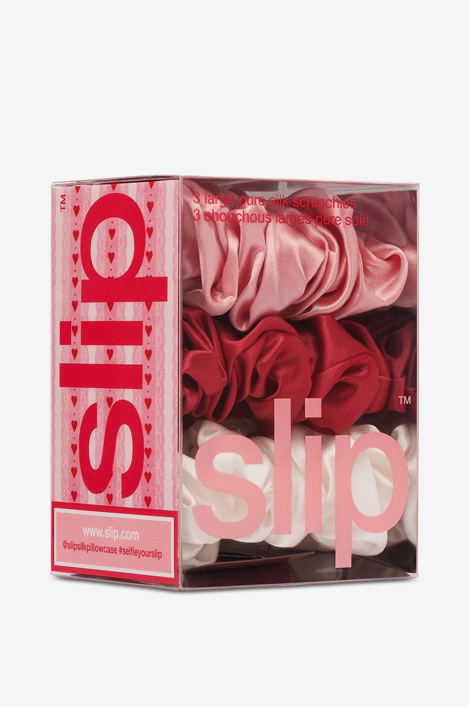 SLIP Rosy Large set of 3 silk scrunchies Unisex Colourless 5