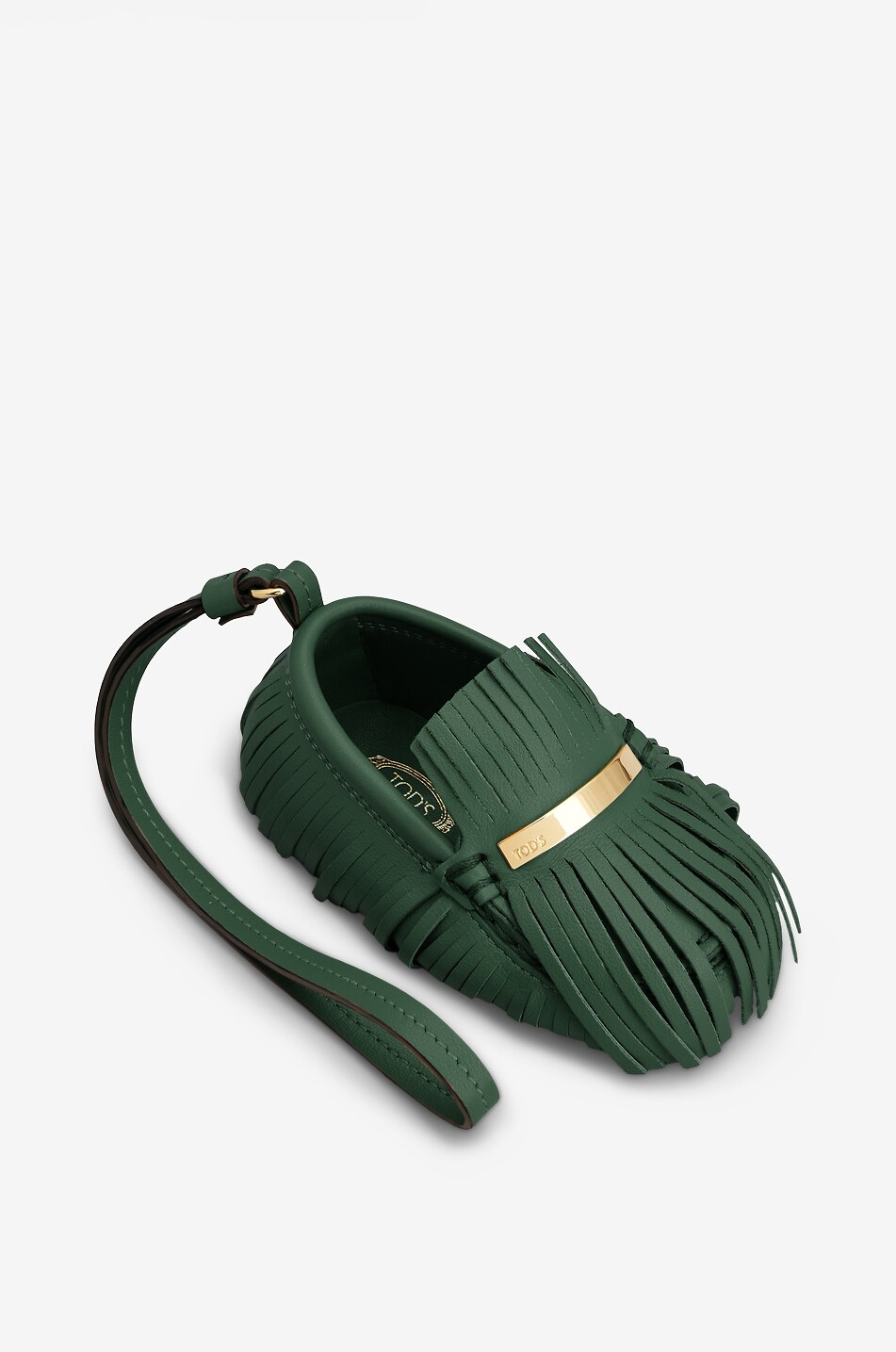 TOD'S Charm pour sac à main en cuir à franges Gommino Femme VERT FONCÉ 1