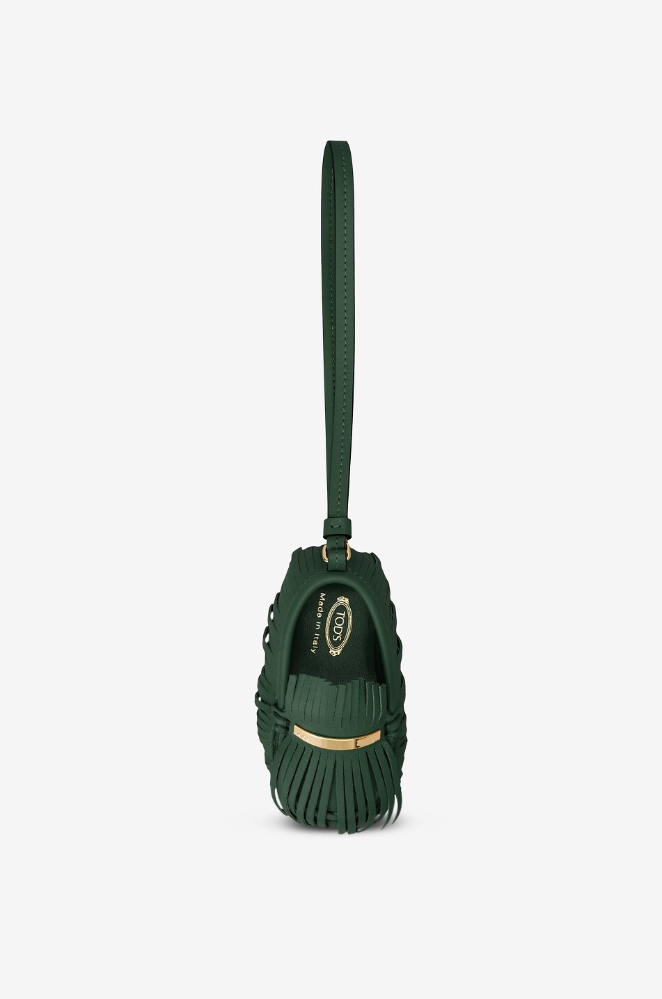 TOD'S Charm pour sac à main en cuir à franges Gommino Femme VERT FONCÉ 2