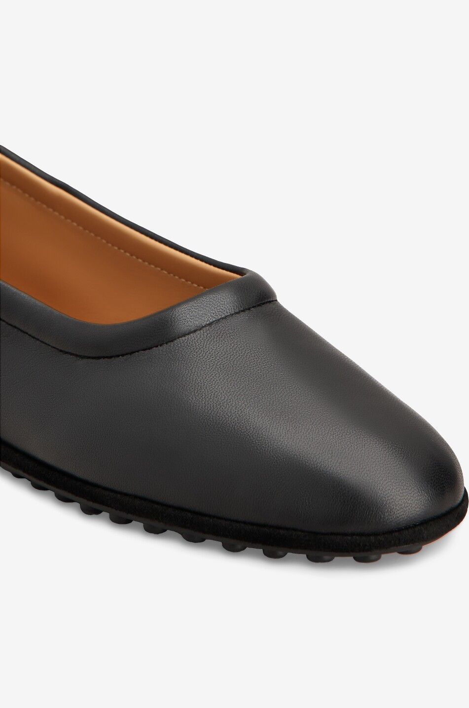 TOD'S Ballerinas mit runder Kappe aus Nappaleder mit goldenen Nieten Damen SCHWARZ 3