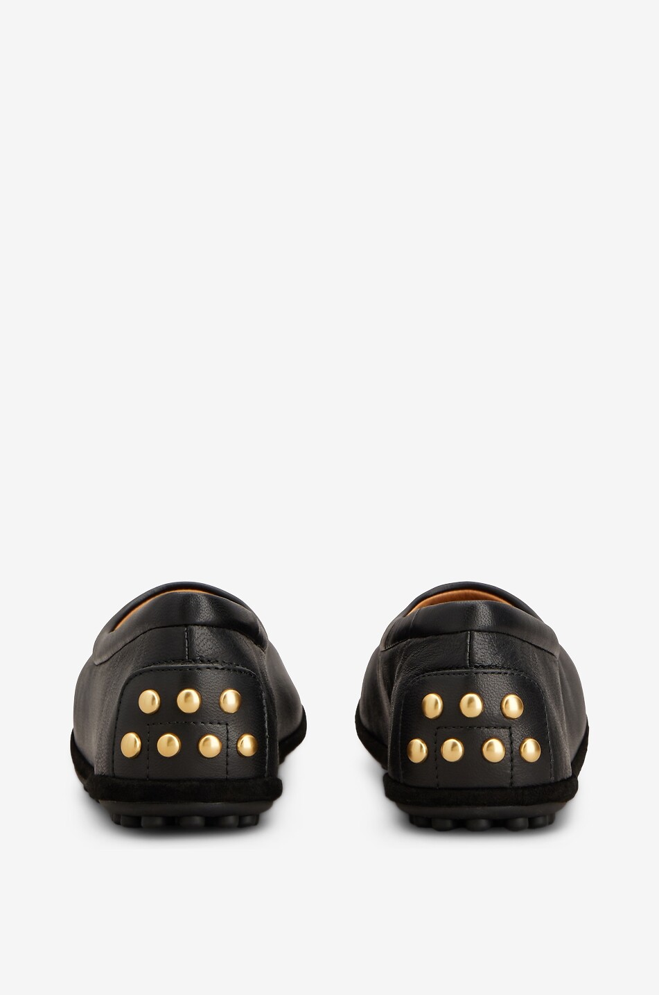 TOD'S Ballerinas mit runder Kappe aus Nappaleder mit goldenen Nieten Damen SCHWARZ 4