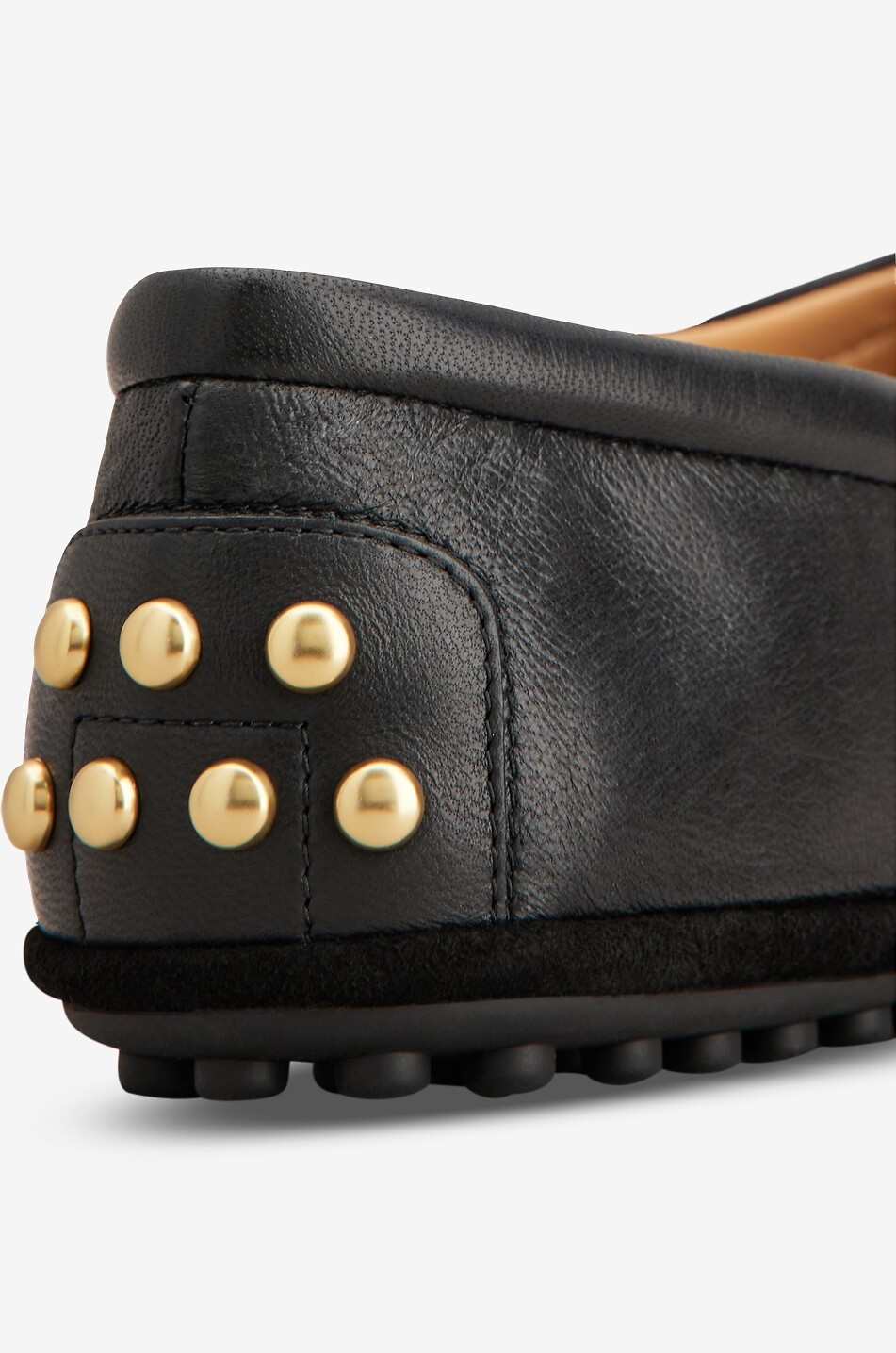 TOD'S Ballerinas mit runder Kappe aus Nappaleder mit goldenen Nieten Damen SCHWARZ 6
