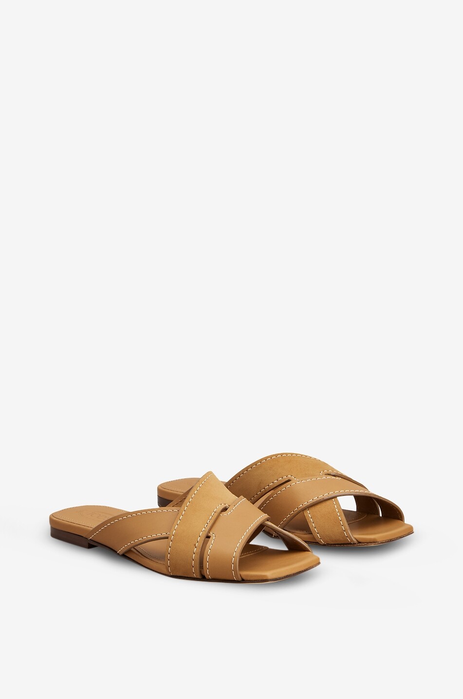 TOD'S Flache Sandalen aus Leder und Wildleder Damen HELLBRAUN 2