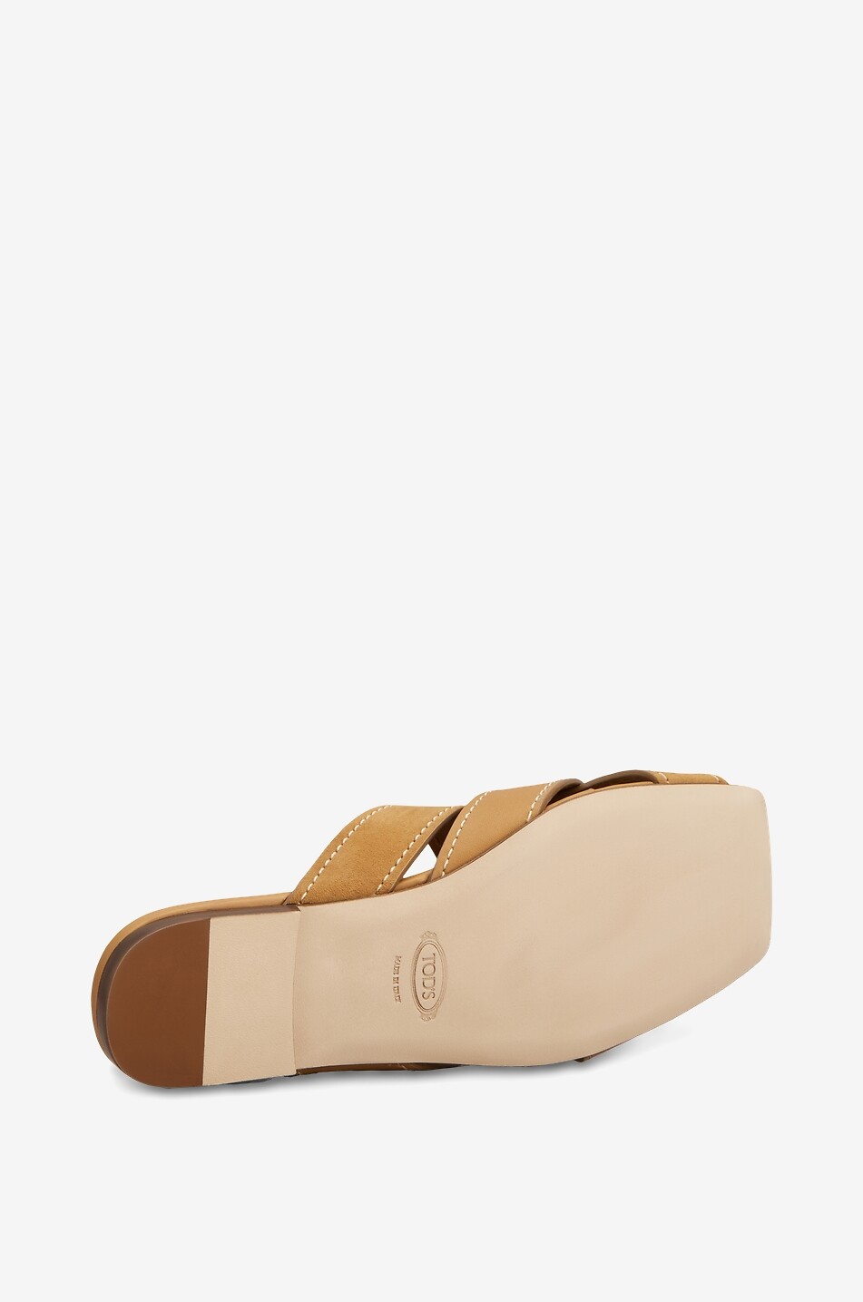 TOD'S Flache Sandalen aus Leder und Wildleder Damen HELLBRAUN 5