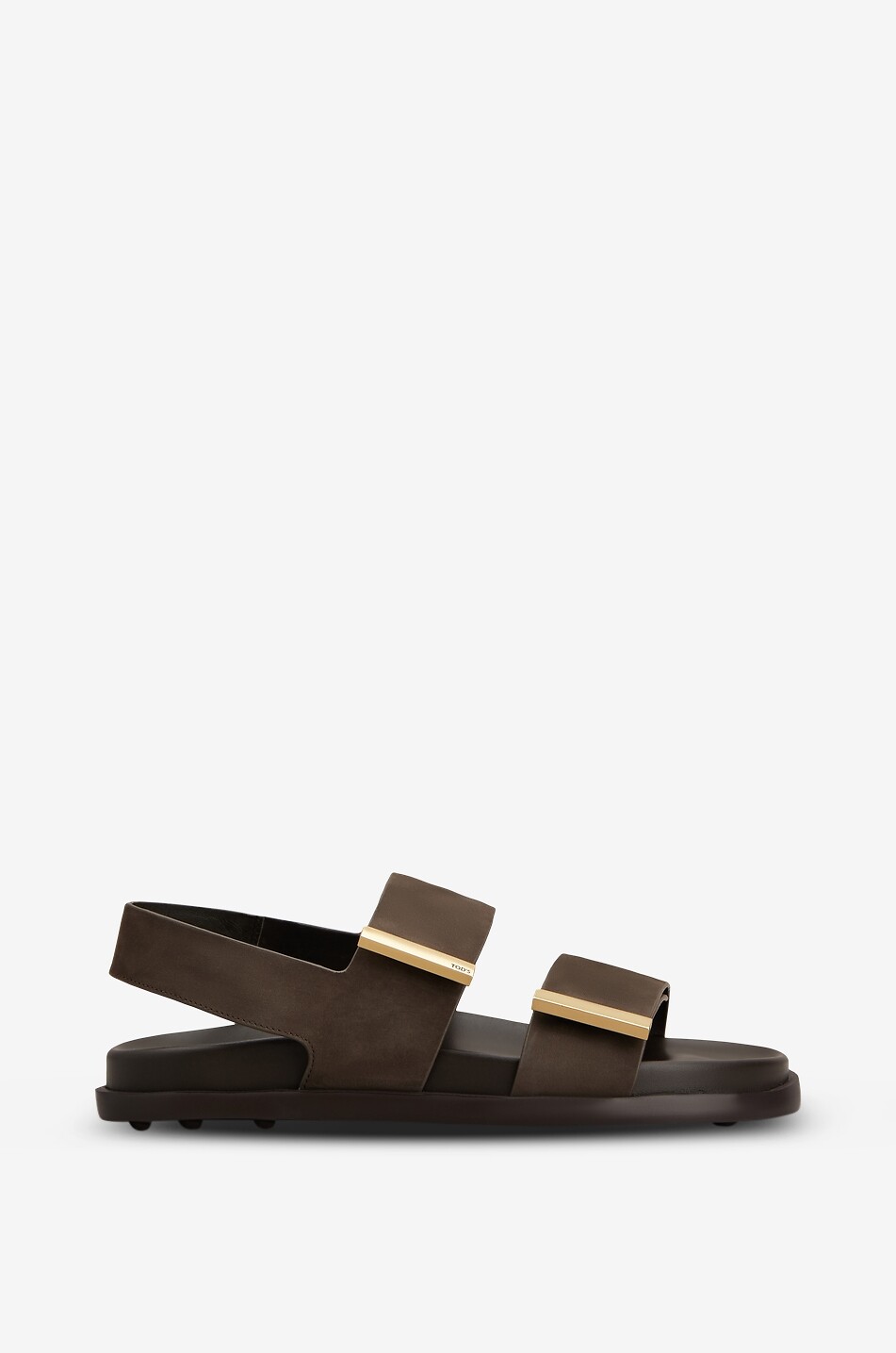 Flat nubuck leather sandals