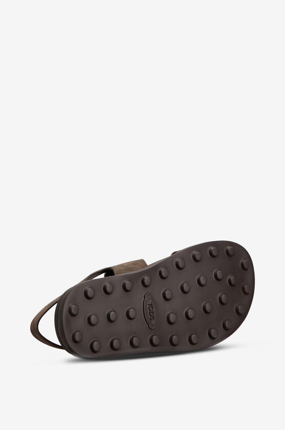 TOD'S Flat nubuck leather sandals Women DARK BROWN 5