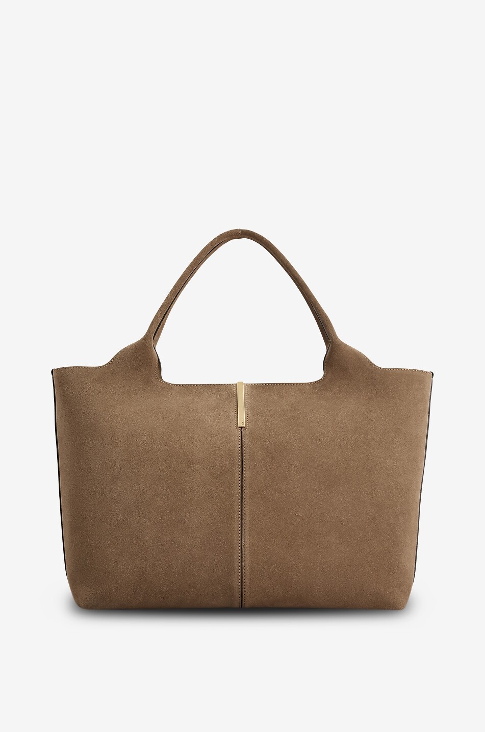 TOD'S Shopper en daim Shopping Tote Bar Medium-Petit Femme MARRON 1