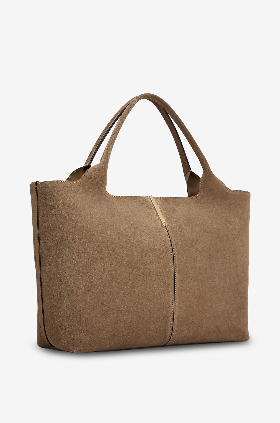 TOD'S Shopper en daim Shopping Tote Bar Medium-Petit Femme MARRON 2