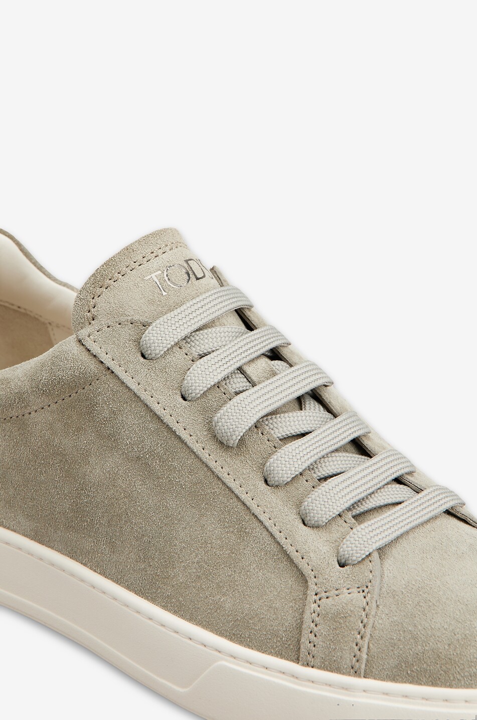 TOD'S Gommino low-top sneakers in suede and calfskin Men LIGHT GREY 3