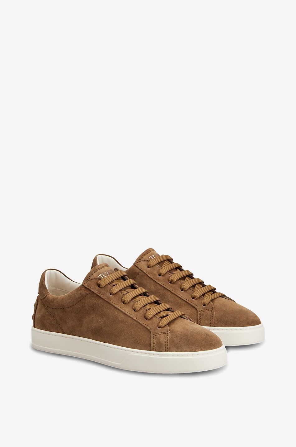 TOD'S Gommino low-top sneakers in suede and calfskin Men MEDIUM BROWN 2