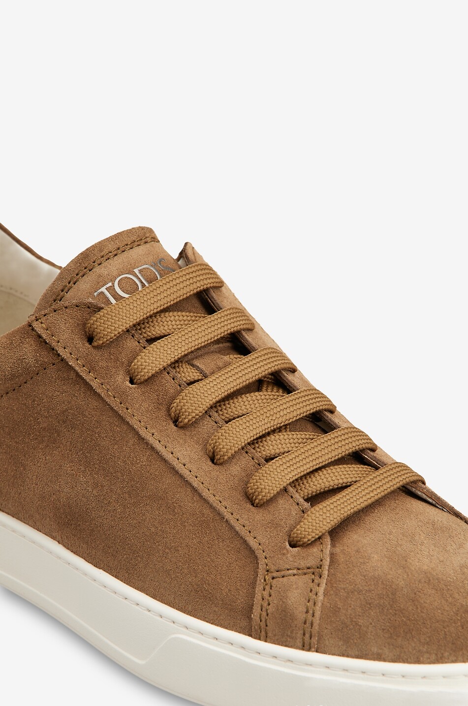TOD'S Gommino low-top sneakers in suede and calfskin Men MEDIUM BROWN 3