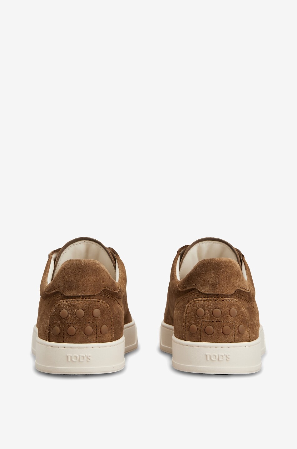 TOD'S Gommino low-top sneakers in suede and calfskin Men MEDIUM BROWN 4