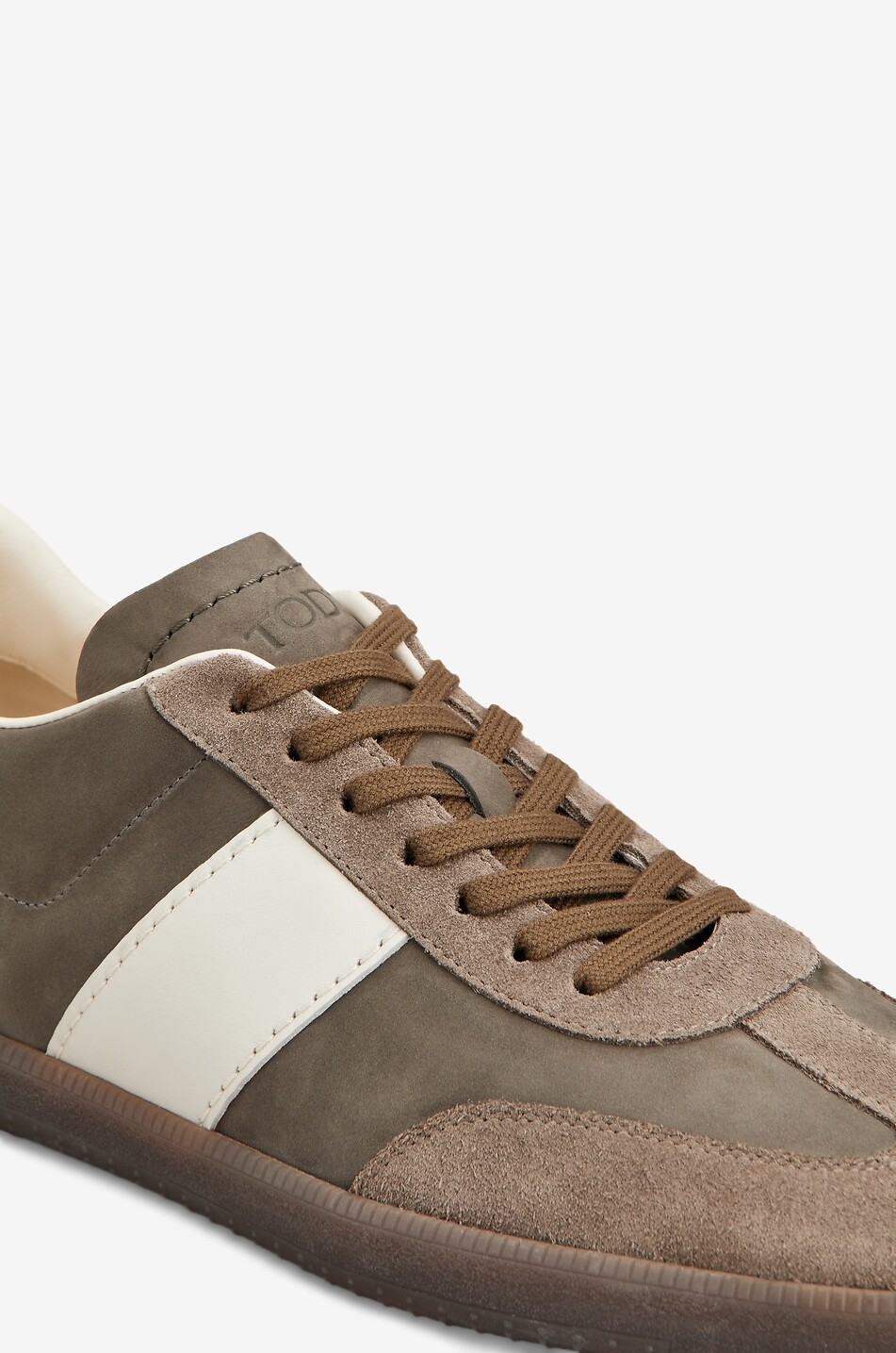 TOD'S Tod's Tabs low-top suede and nubuck leather sneakers Men BROWN 3