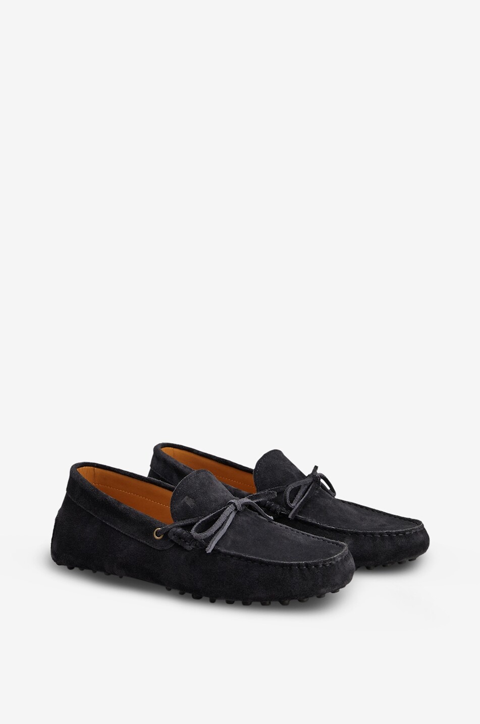 TOD'S Gommino suede bow loafers Men DARK BLUE 2