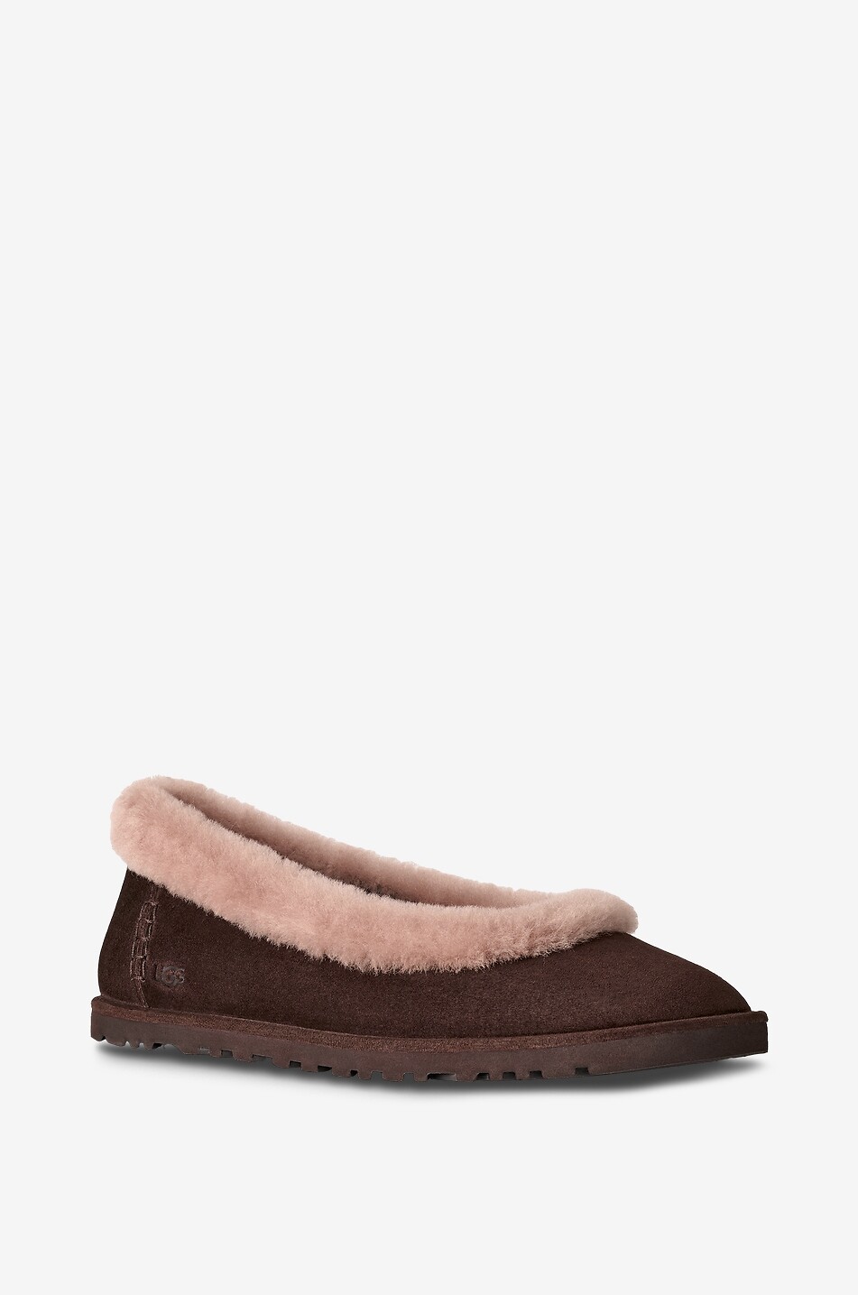 UGG Wildleder-Ballerinas mit Shearling-Futter Zora Damen DUNKELBRAUN 1