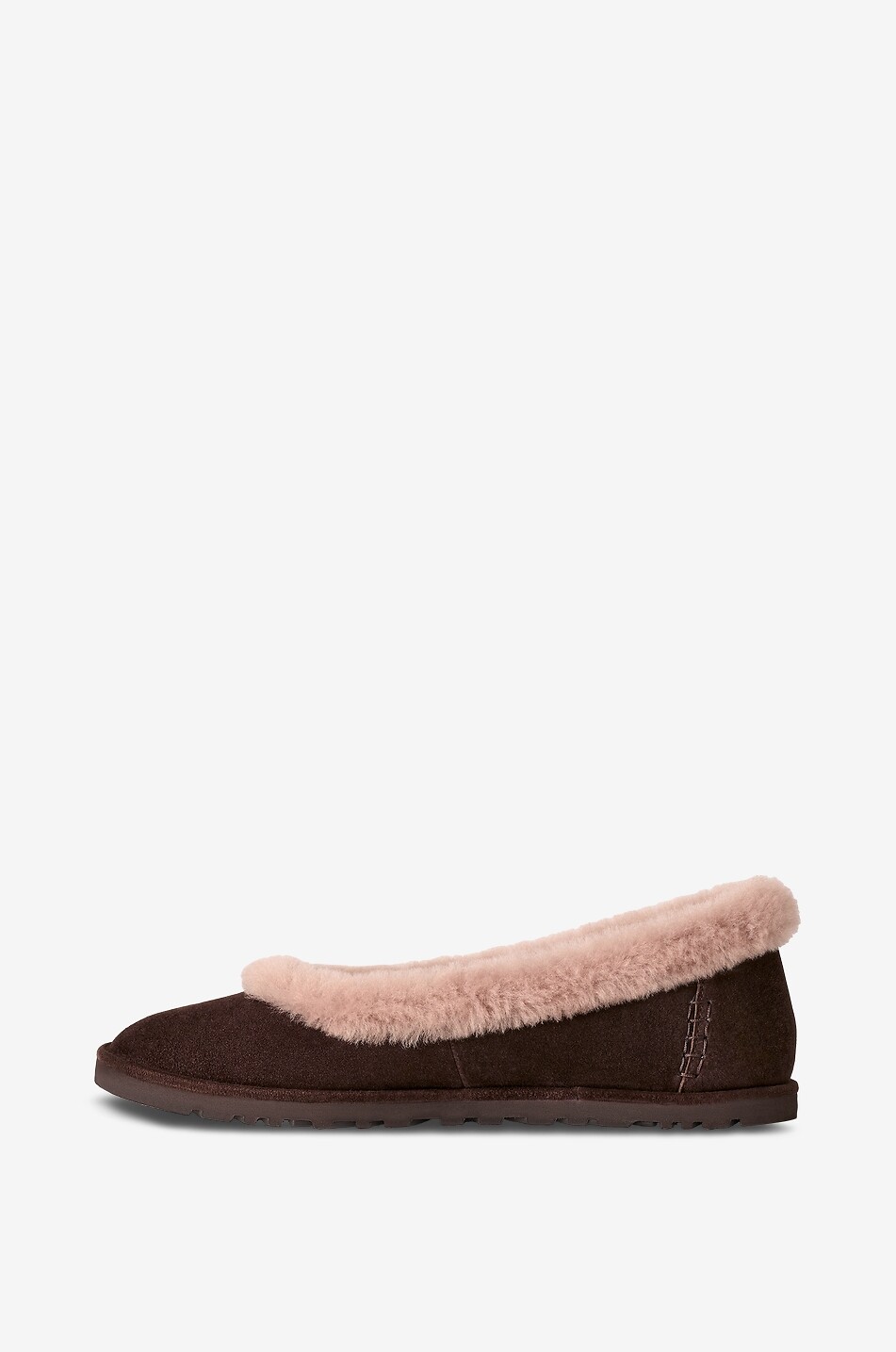 UGG Wildleder-Ballerinas mit Shearling-Futter Zora Damen DUNKELBRAUN 3