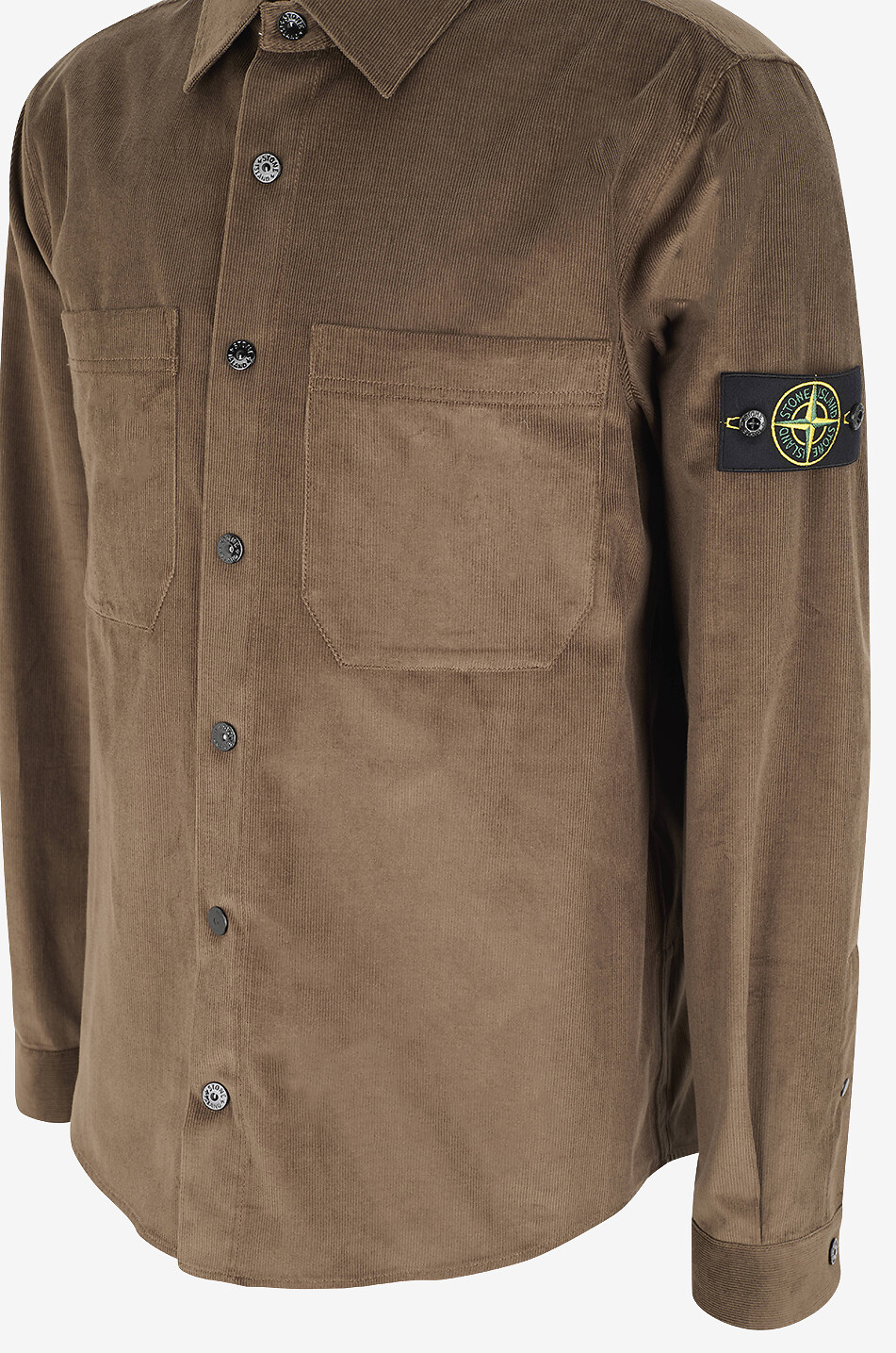 STONE ISLAND 1200040 Cotton Micro-Corduroy overshirt Men BROWN 3